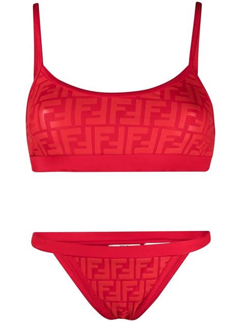 fendi bikini red|fendi high waisted swimsuit.